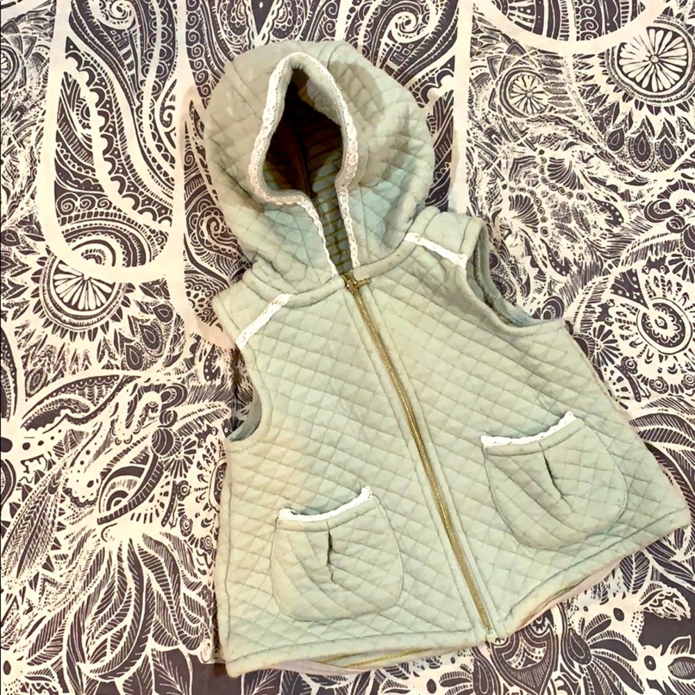 Light Sage Green Quilted Vest